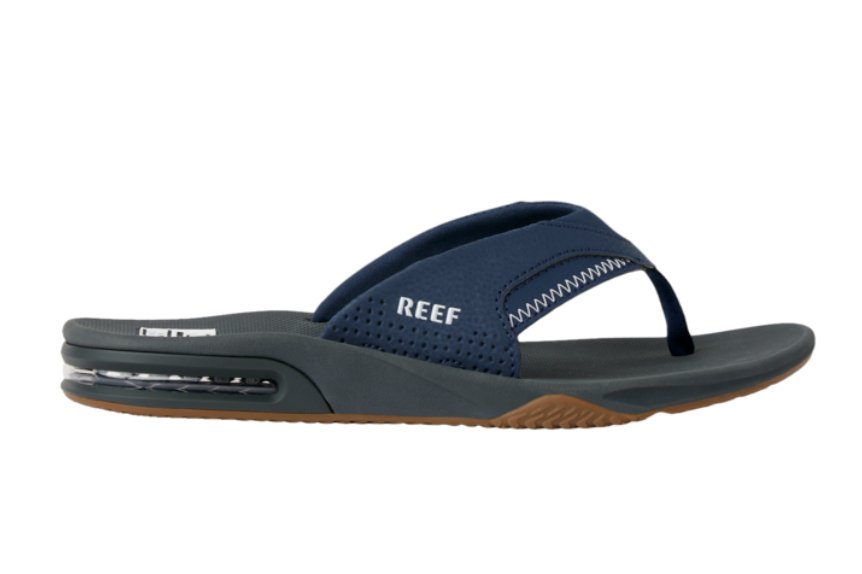 Reef Men's Fanning Bottle Opener Navy /Shadow Flip Flop Sandal - Men's SandalReef