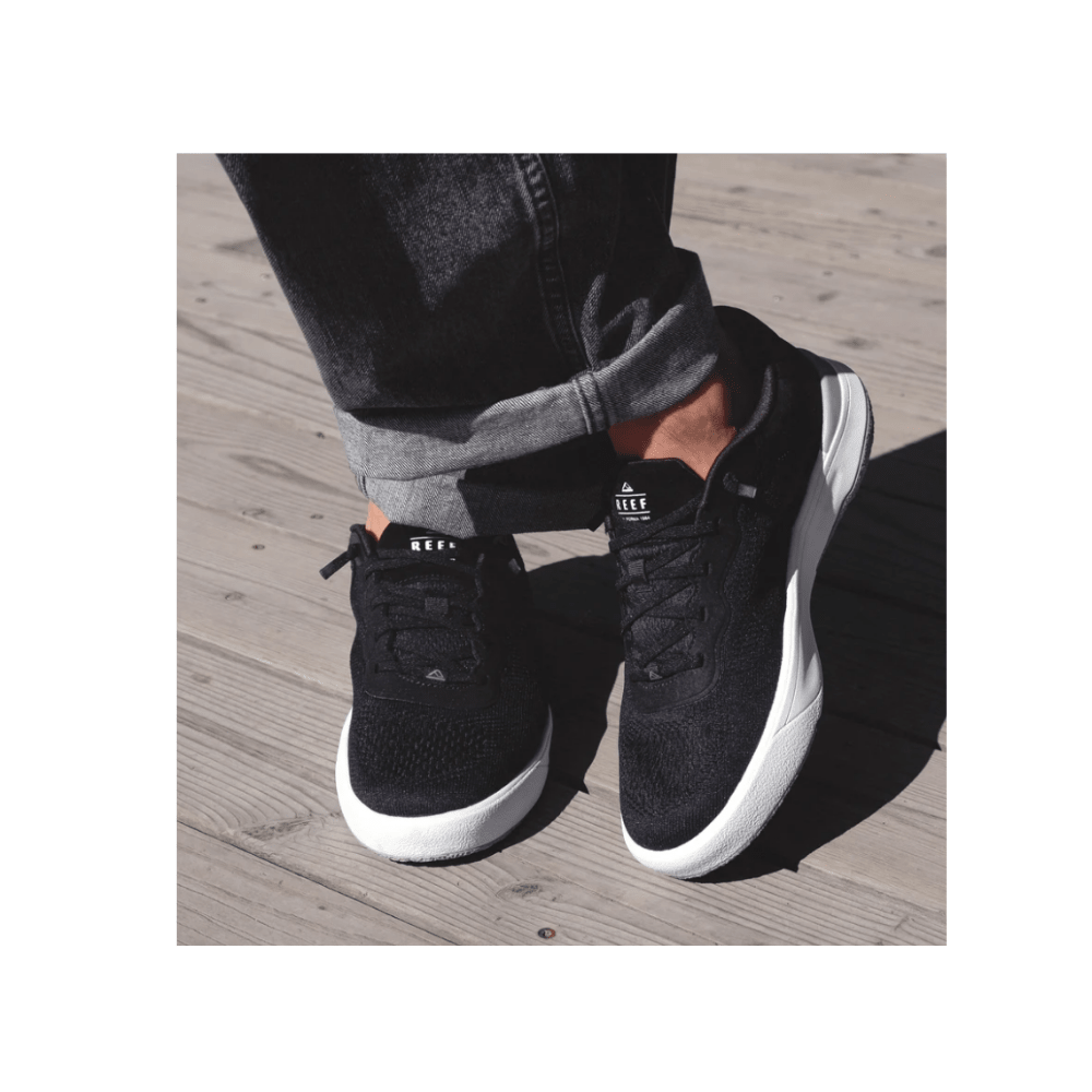 REEF Men’s Shoreline Del Mar Everyday Sneakers – Black / White 7