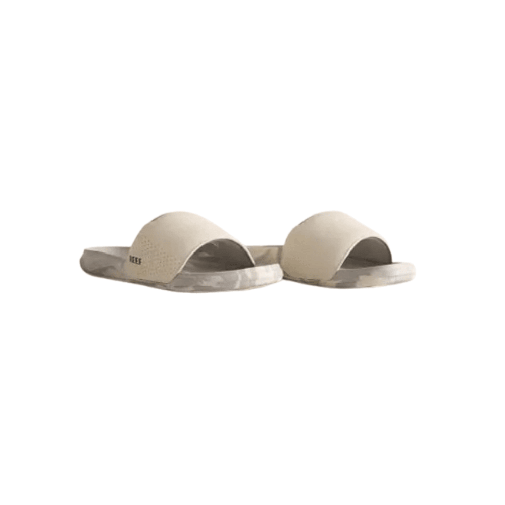 Reef Men's Tailslide Cushion Slide Sandals - White Grey Marble (CJ8559) 6