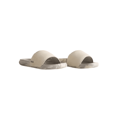 Reef Men's Tailslide Cushion Slide Sandals - White Grey Marble (CJ8559) 6