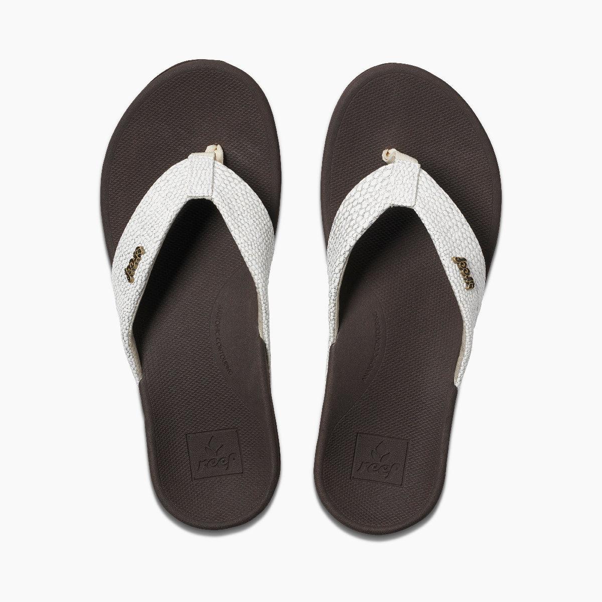 Reef Ortho-Spring Brown/ White Women's Flip-Flop Sandal - Women's SandalReef