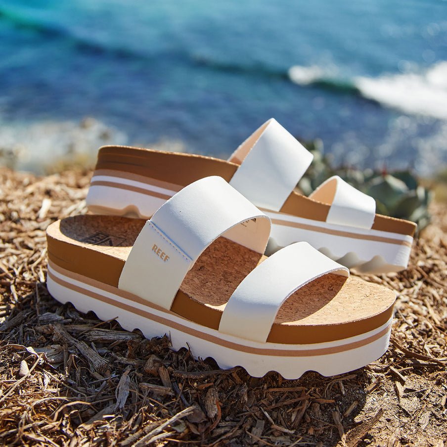 REEF Women's Cushion Vista Hi Cloud Sandal – Vegan Leather Platform 4