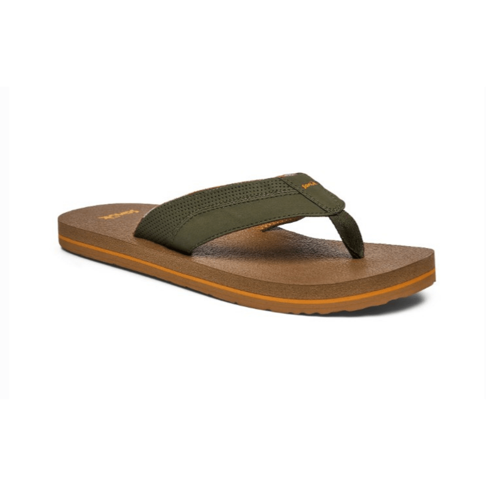 Sanuk Men's Beer Cozy IV Flip Flop - Dark Olive 1