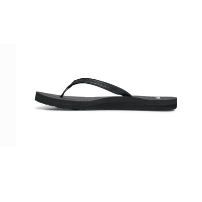 Sanuk Women's Yoga Joy II Flip Flop - Black Woven 4