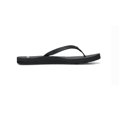 Sanuk Women's Yoga Joy II Flip Flop - Black Woven 1