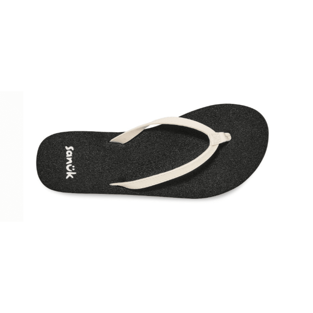 Sanuk Women's Yoga Joy II Flip Flop - White / Black 3