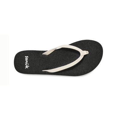 Sanuk Women's Yoga Joy II Flip Flop - White / Black 3