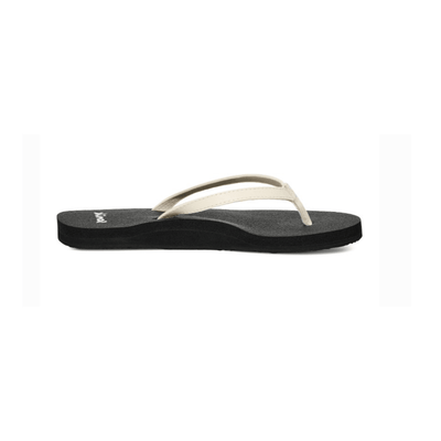 Sanuk Women's Yoga Joy II Flip Flop - White / Black 1