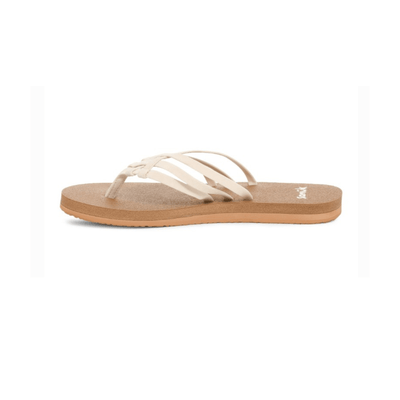 Sanuk Women's Yoga Sandy II Flip Flop - Tan / White 5