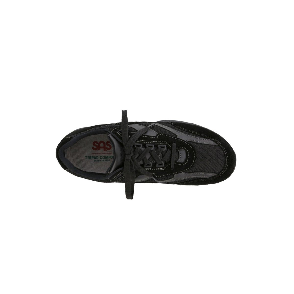 SAS Men's Journey Mesh Leather Active Walking Shoe – Black 2