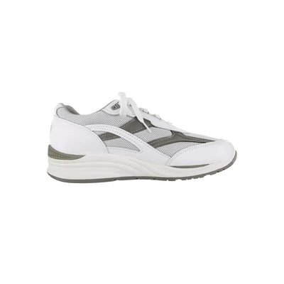 SAS Men's Journey Mesh Lightweight Sport Walking Shoe – White / Gray 5