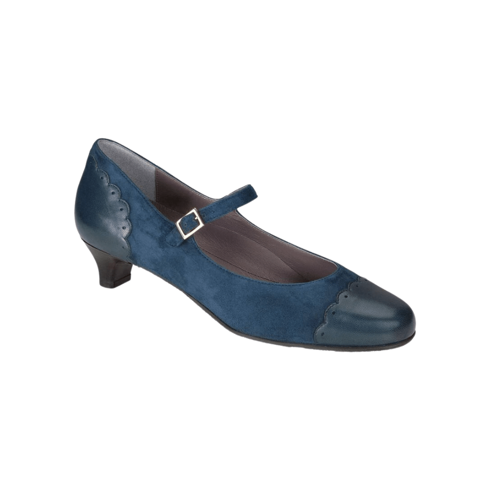 SAS Women's Cate Mary Jane Heel Comfortable Dress Shoe - Navy 1