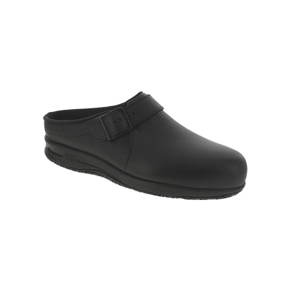 SAS Women’s Clog SR Slip-Resistant Leather Work Shoe – Black 1