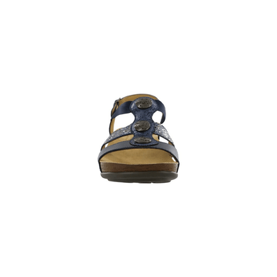 SAS Women’s Clover Triple-Strap Leather Sandal – Navy Multi 3
