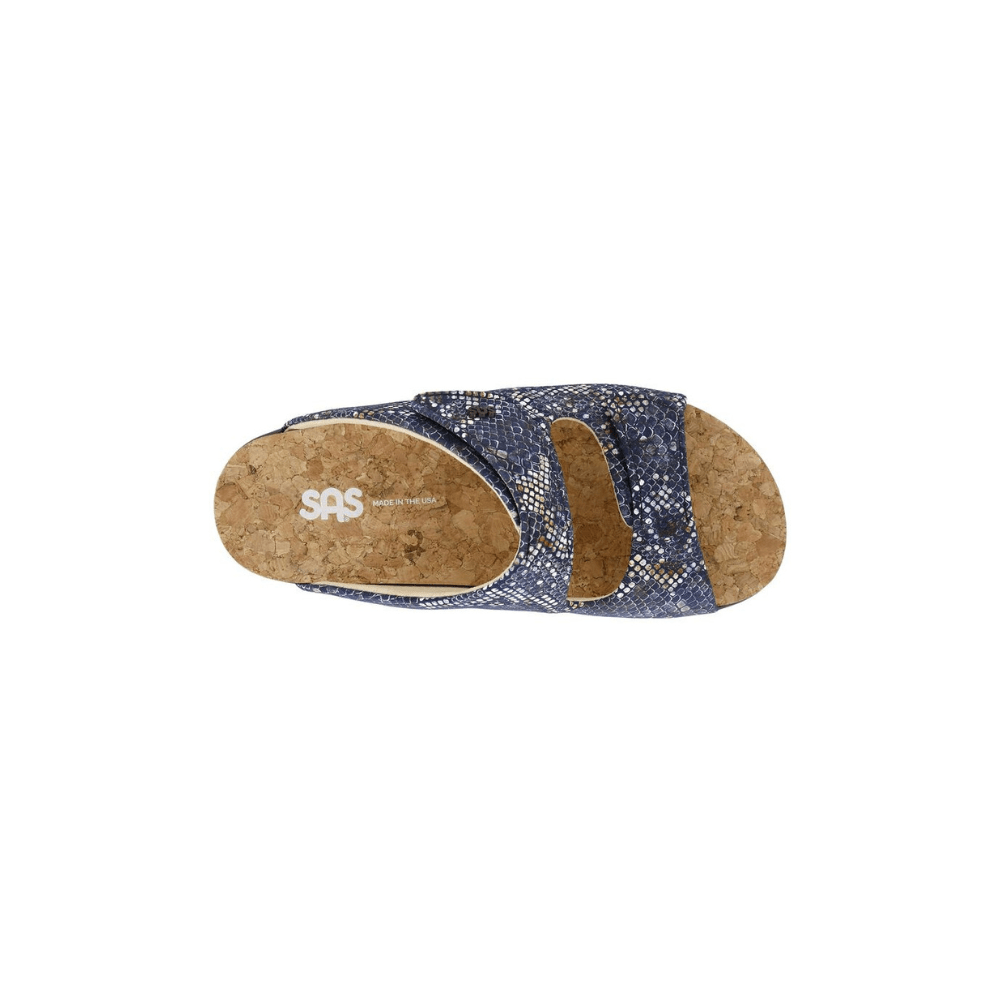 SAS Women's Cozy - Comfort Adjustable Sandal - Multisnake Navy 2