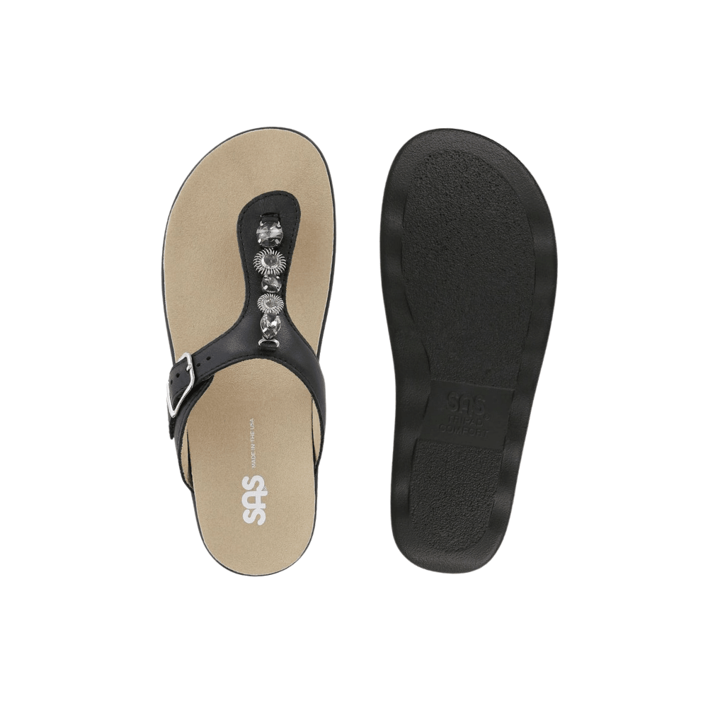 SAS Women's Dazzle Sandal - Black Silver 3