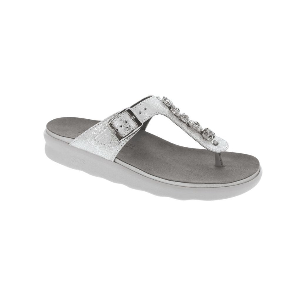 SAS Women’s Dazzle Sandal - Shiny Silver 1