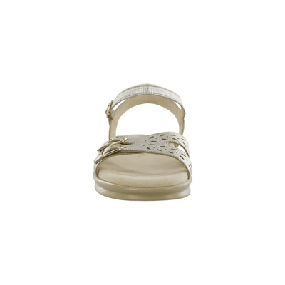 SAS Women's Duo - Quarter Strap Comfort Sandal - Gold Linen 5