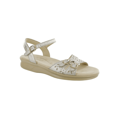 SAS Women's Duo - Quarter Strap Comfort Sandal - Gold Linen 1