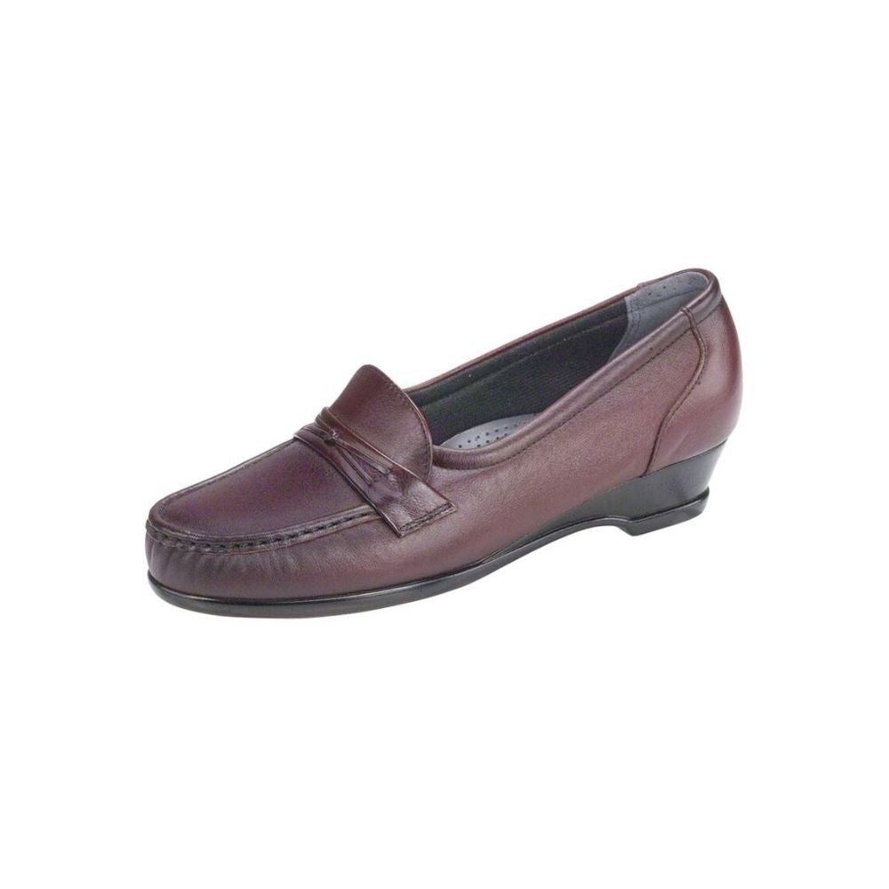 SAS Women’s Easier Slip-On Wedge Leather Comfort Loafer – Antique Wine 3