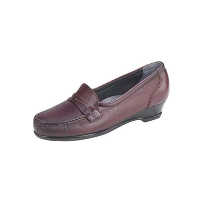 SAS Women’s Easier Slip-On Wedge Leather Comfort Loafer – Antique Wine 3