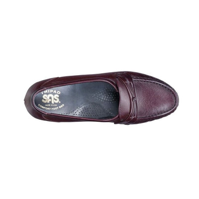SAS Women’s Easier Slip-On Wedge Leather Comfort Loafer – Antique Wine 2