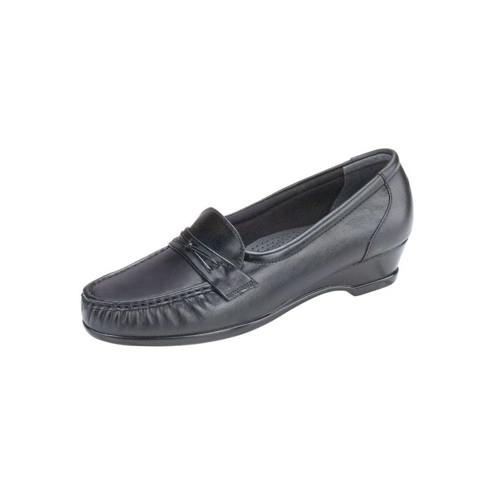 SAS Women’s Easier Slip-On Wedge Leather Comfort Loafer – Black 3