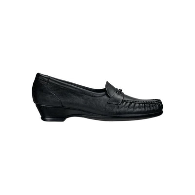 SAS Women’s Easier Slip-On Wedge Leather Comfort Loafer – Black 4