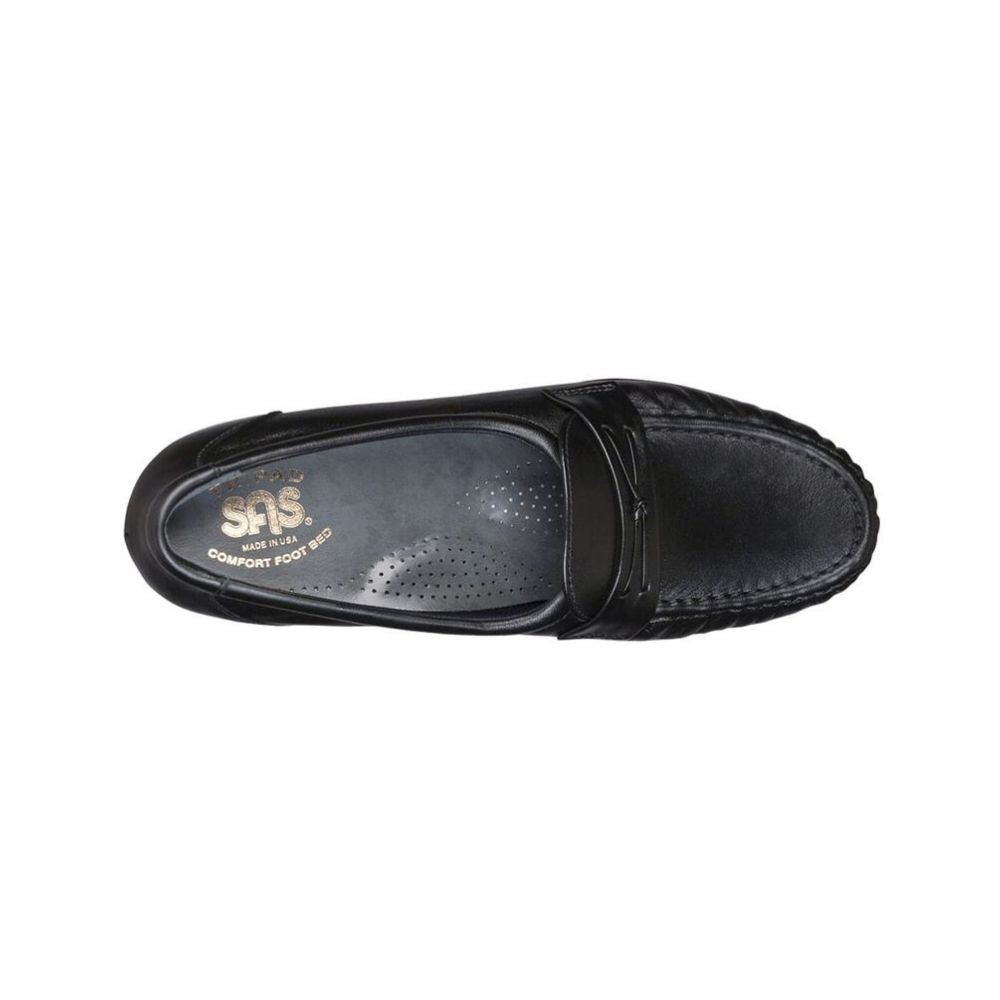 SAS Women’s Easier Slip-On Wedge Leather Comfort Loafer – Black 2