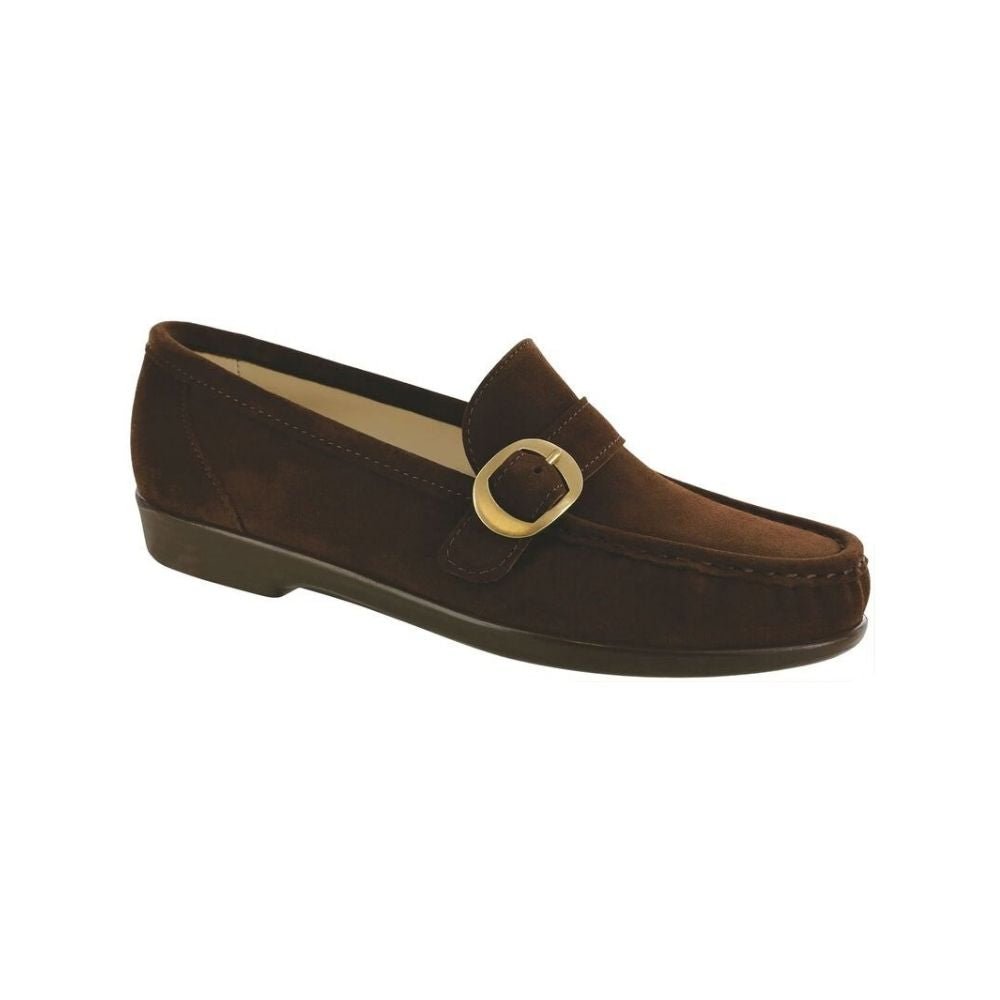 SAS Women’s Lara Moccasin Loafer Lightweight Comfort Slip-On - Brown Suede 1