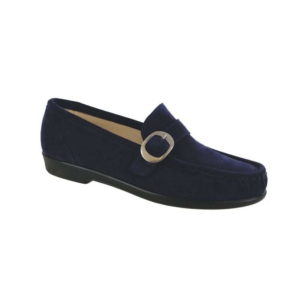 SAS Women’s Lara Moccasin Loafer Lightweight Comfort Slip-On - Navy Suede 1