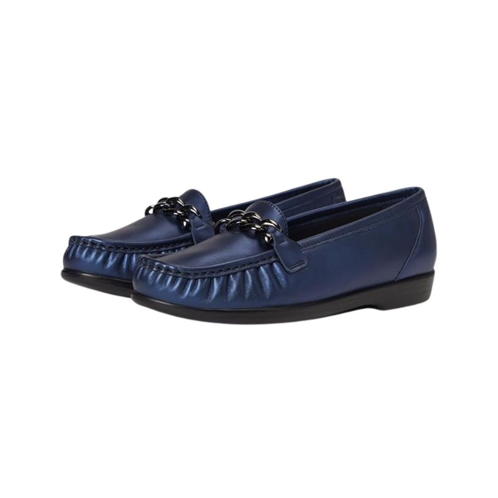 SAS Women’s Metro Link Ergonomic Comfort Loafer - Metallic Navy/Black 5