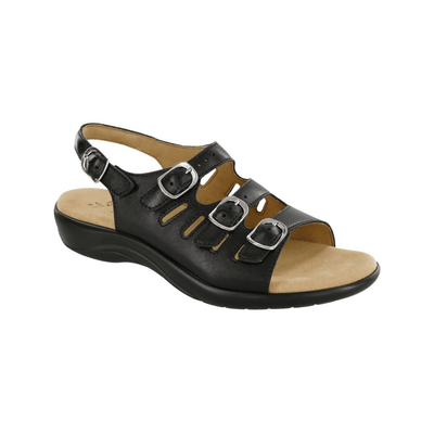 SAS Women's Mystic Adjustable Strappy Sandal - Black 1