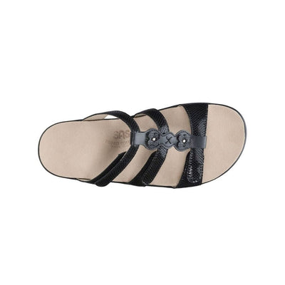 SAS Women’s Naples Adjustable Comfort Sandal Slide- Black Snake 3