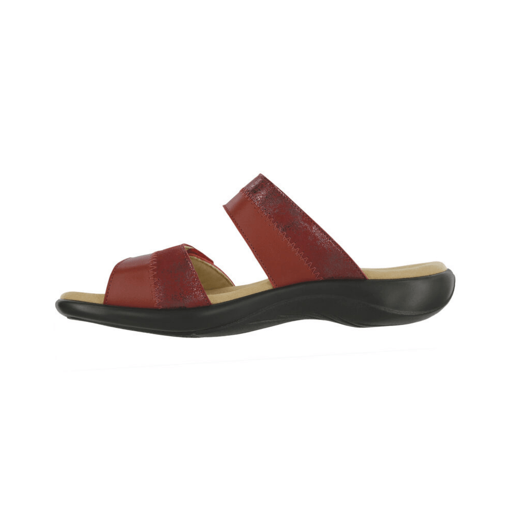 SAS Women's Nudu Slide Comfort Leather Sandal - Ruby/Cabernet 5