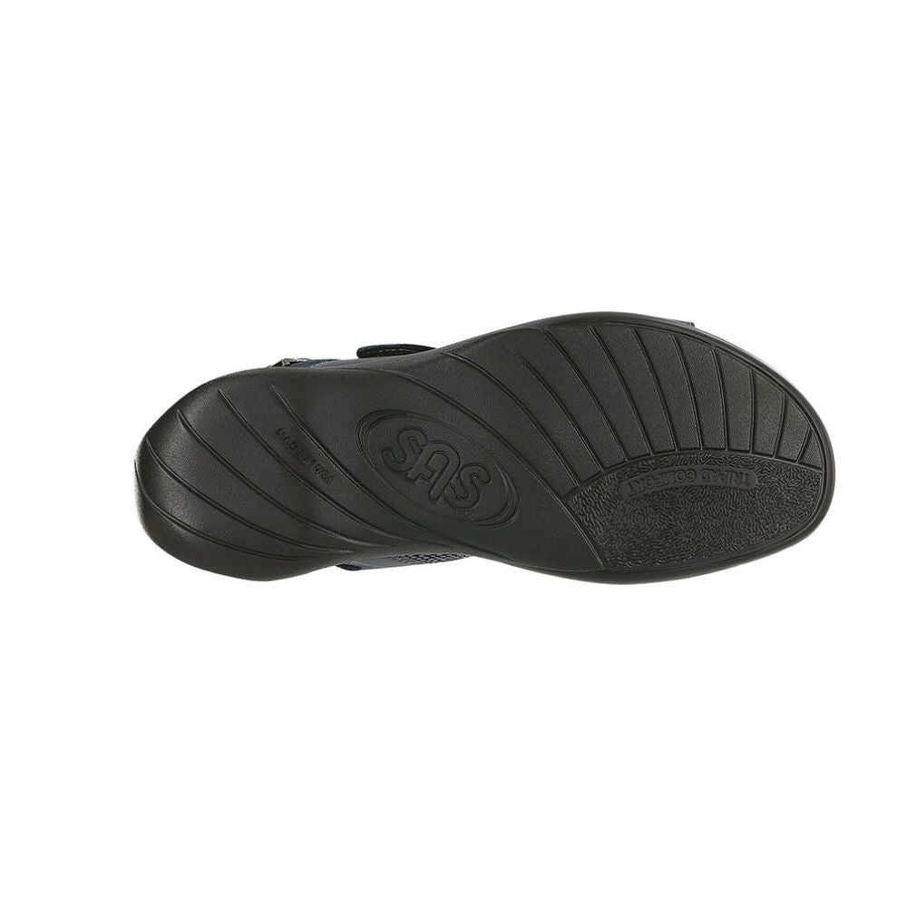 SAS Women's Nudu Slide Handcrafted Comfort Leather Sandal - Navy 6