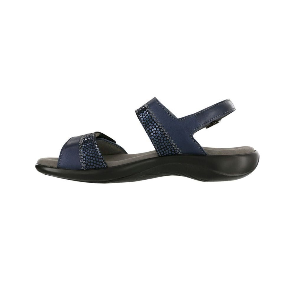 SAS Women's Nudu Slide Handcrafted Comfort Leather Sandal - Navy 5