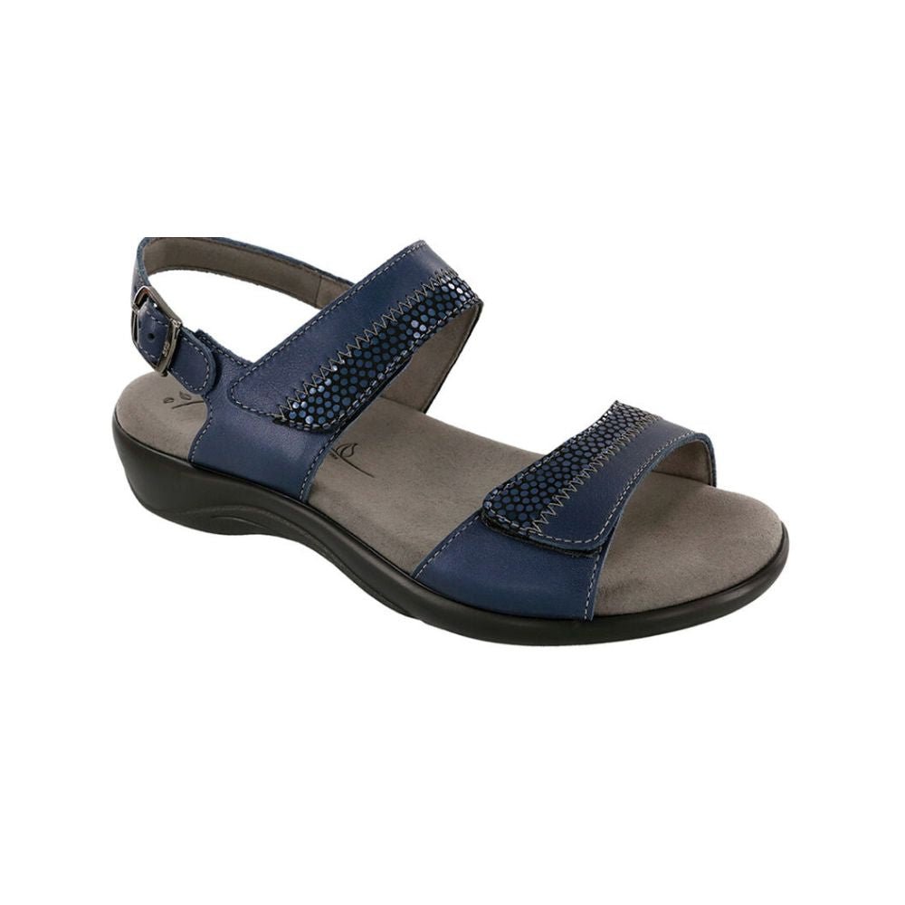 SAS Women's Nudu Slide Handcrafted Comfort Leather Sandal - Navy 1