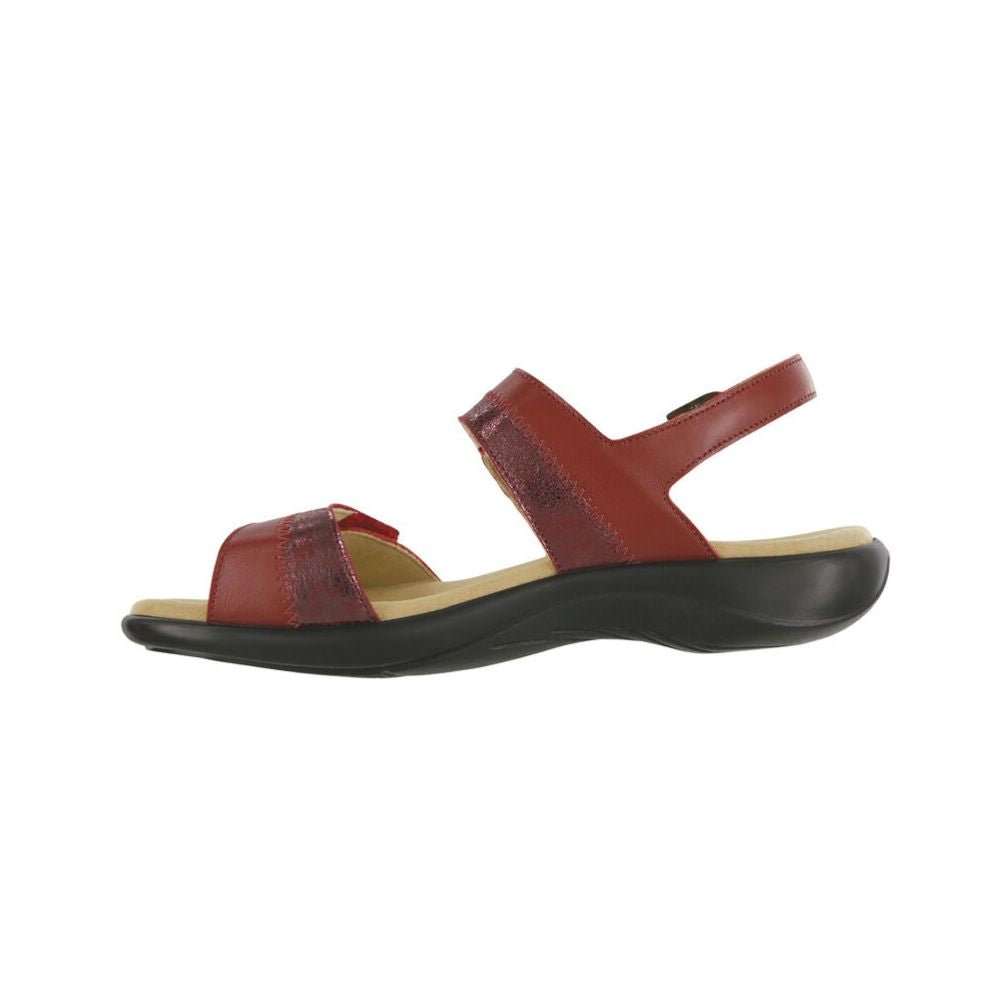 SAS Women's Nudu Slide Handcrafted Comfort Leather Sandal - Ruby/Cabernet 5