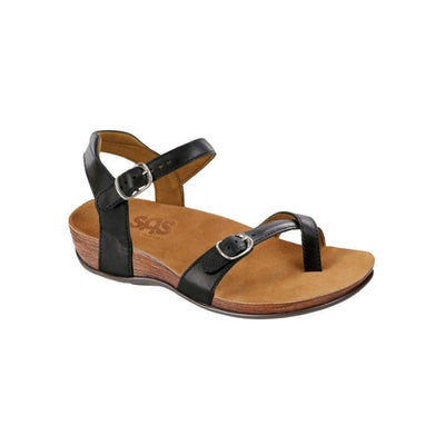 SAS Women's Pampa Leather Comfort Ankle-Strap Sandal - Black 1