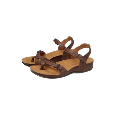 SAS Women's Pampa Leather Comfort Ankle-Strap Sandal - Chocolate 6