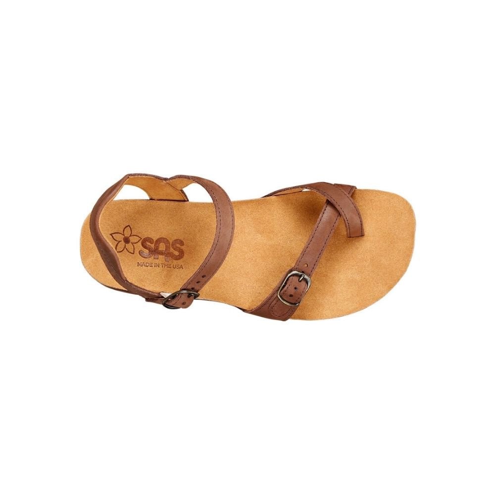 SAS Women's Pampa Leather Comfort Ankle-Strap Sandal - Chocolate 2