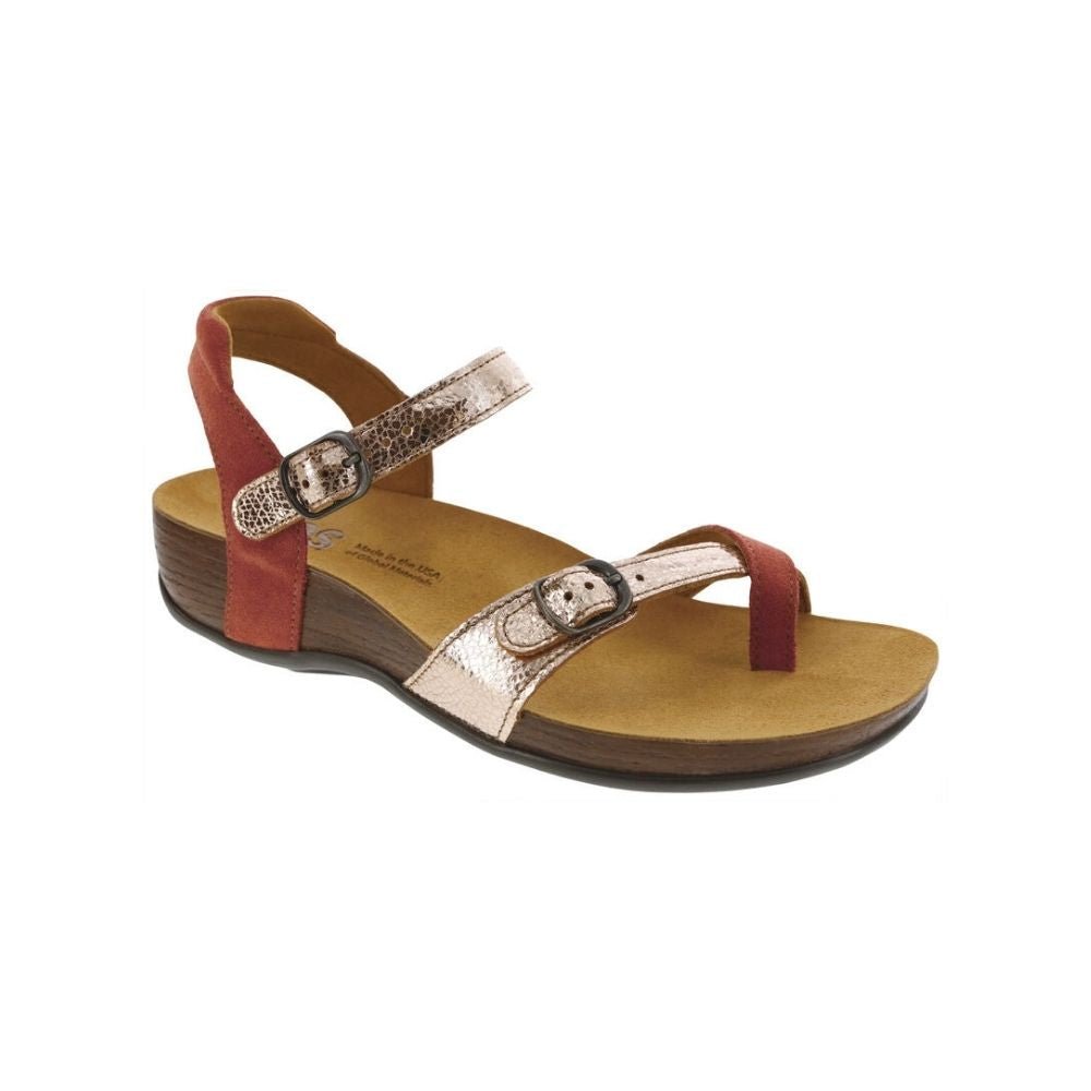 SAS Women's Pampa Leather Comfort Ankle-Strap Sandal - Copper 1