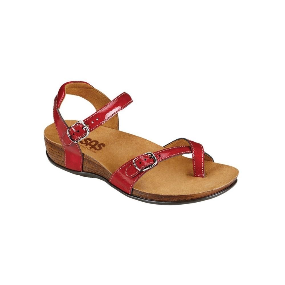 SAS Women's Pampa Leather Comfort Ankle-Strap Sandal - Lipstick 1