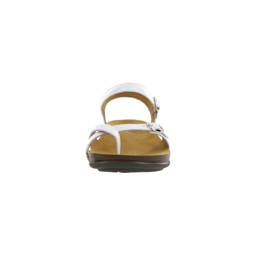 SAS Women's Pampa Leather Comfort Ankle-Strap Sandal - Pearl White 4