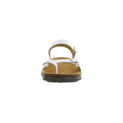 SAS Women's Pampa Leather Comfort Ankle-Strap Sandal - Pearl White 4