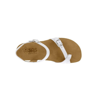 SAS Women's Pampa Leather Comfort Ankle-Strap Sandal - Pearl White 3