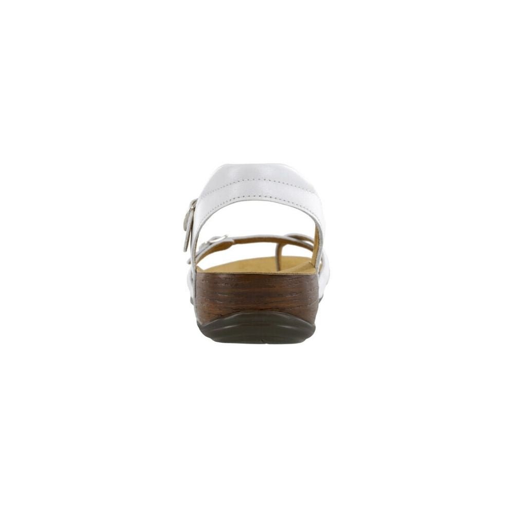 SAS Women's Pampa Leather Comfort Ankle-Strap Sandal - Pearl White 5