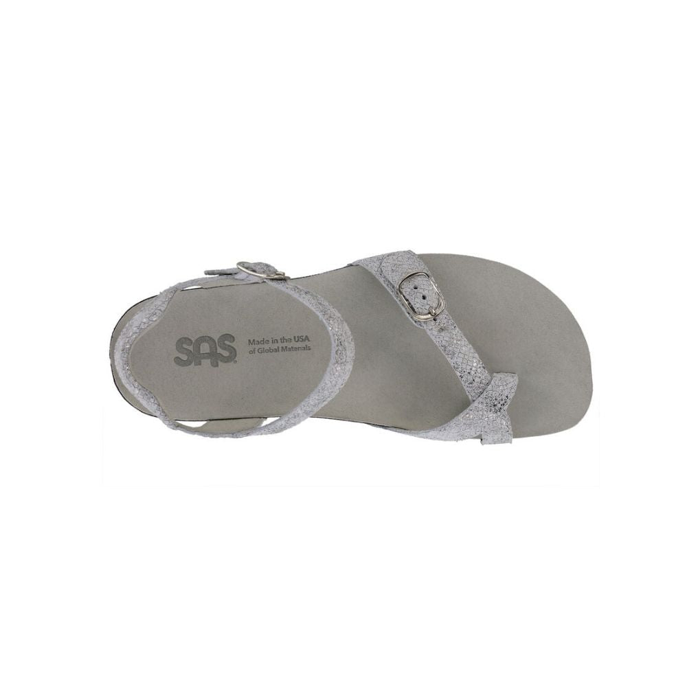 SAS Women's Pampa Leather Comfort Ankle-Strap Sandal - Plata 4