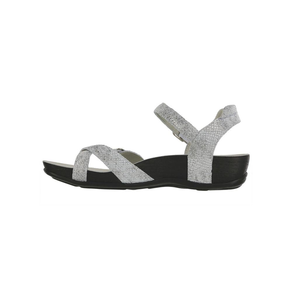 SAS Women's Pampa Leather Comfort Ankle-Strap Sandal - Plata 3